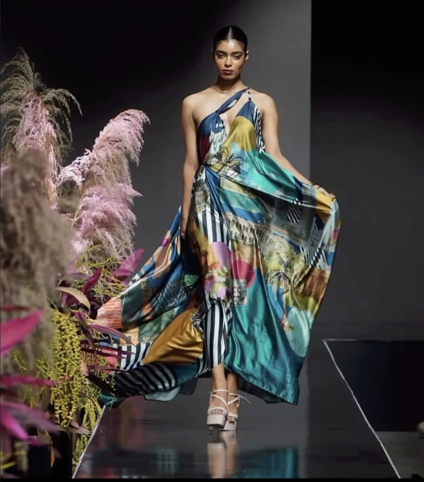 Riviera Print Gown